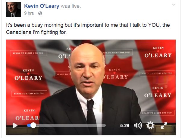 Kevin O’Leary Enters Conservative Leadership Race