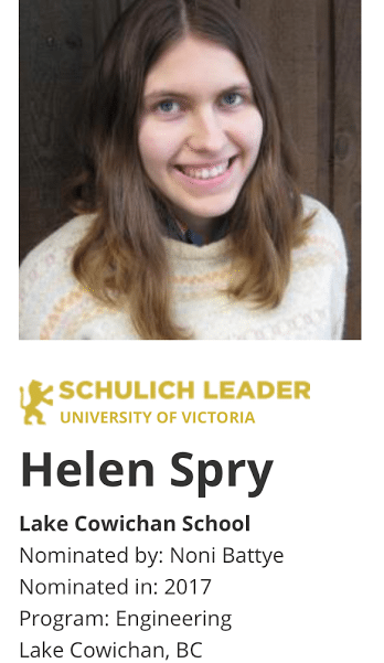 Lake Cowichan Student Received Prestigious Entrance Scholarship
