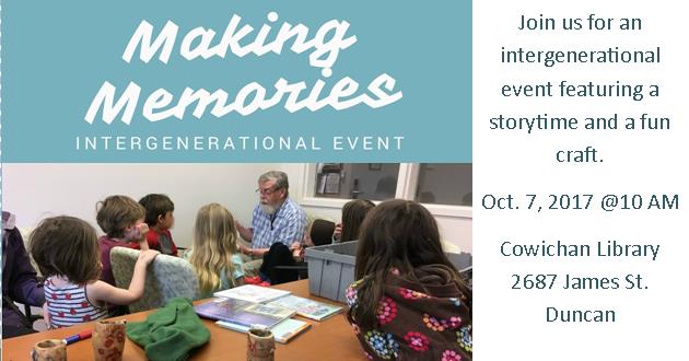 Making Memories Intergenerational Event My Cowichan Valley Now Making Memories Intergenerational Event