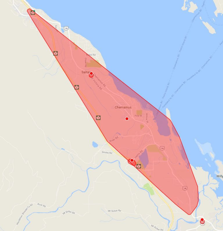 Snow and Wind Cut Power to Chemainus and Ladysmith Residents
