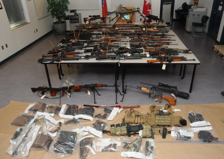 Hundreds of guns, explosives seized at Campbell River man’s house