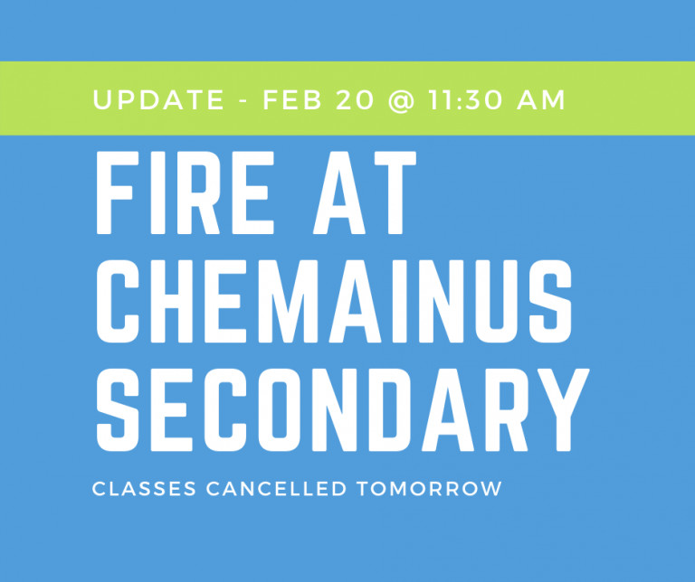 Friday’s Classes Cancelled after Chemainus Secondary School Damaged by Fire