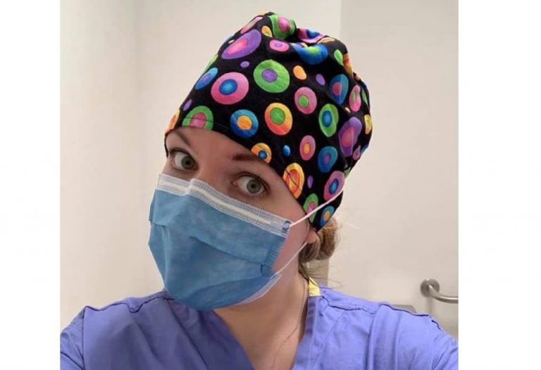 Scrub caps Canada volunteers outfitting nurses on mid-island and beyond