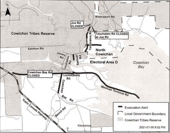 CVRD Lifts Evacuation Alert in Cowichan Bay