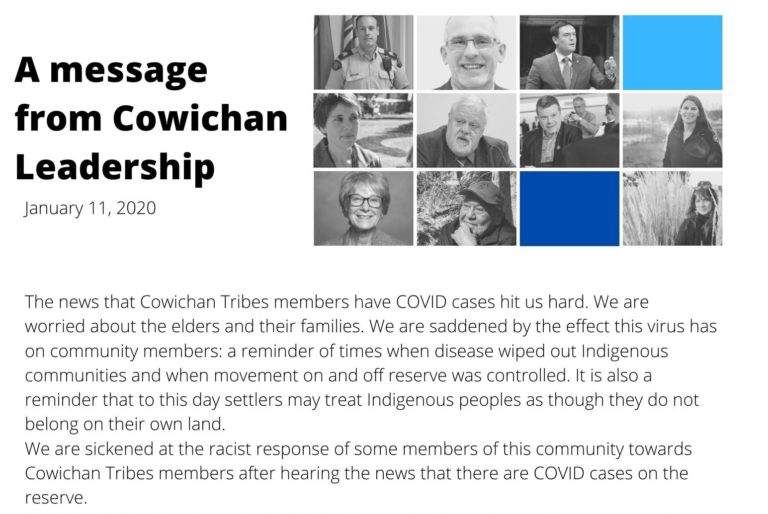 Local Leaders Urge Compassion as Cowichan Tribes Deals with COVID-19