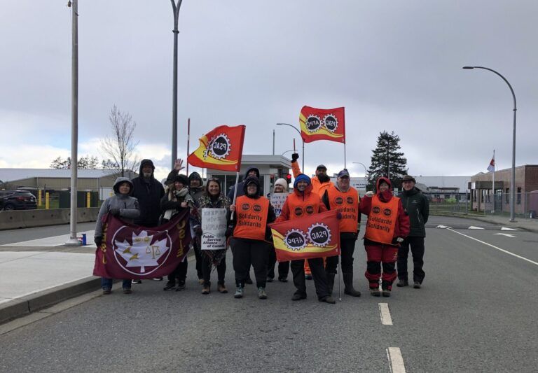 Picket lines go up on Vancouver Island as PSAC workers go on strike