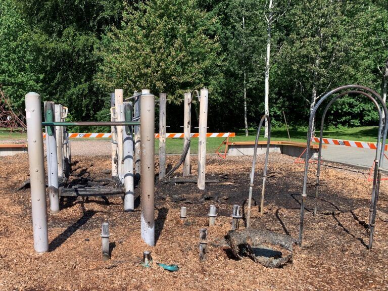 Duncan playground ‘engulfed’ in flames