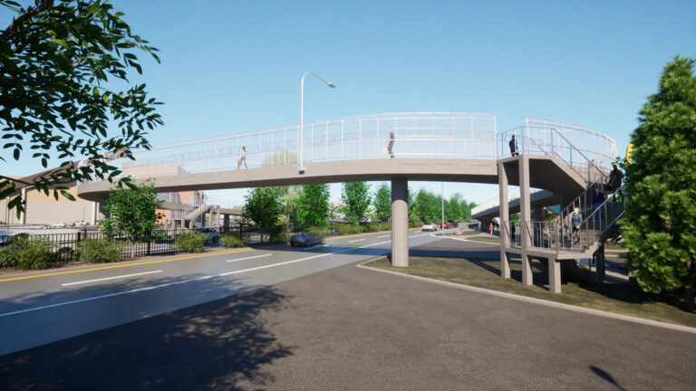 Multi-use crossing over TransCanada to service pedestrians, wheelchairs, cyclists