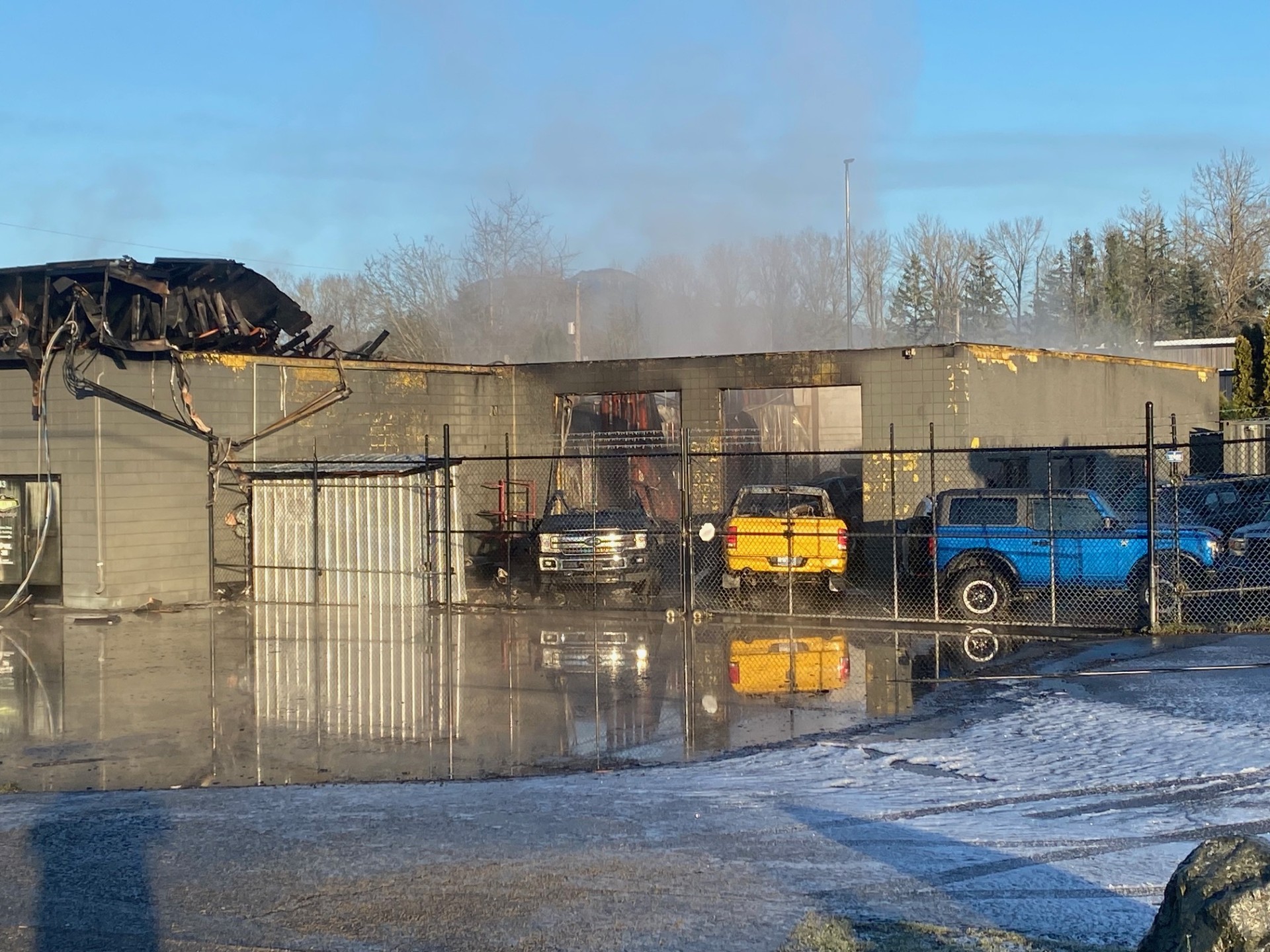 Isherwood auto body shop fire