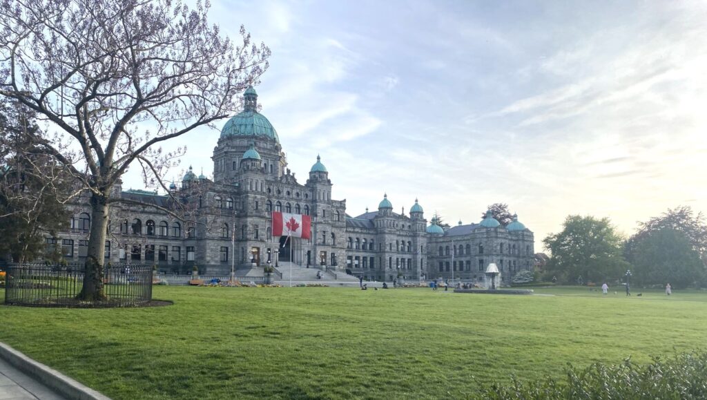 The BC legislature grounds on May 8, 2025. | Emily Joveski, Vista Radio photo