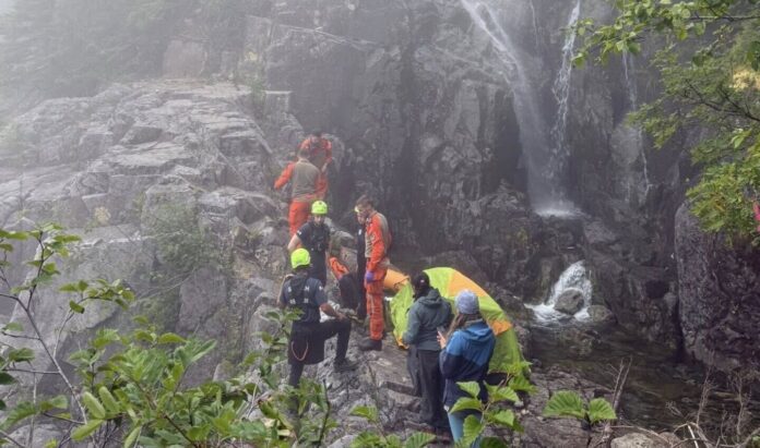 Members of Cowichan Search and Rescue assist in rescue near Port Alberni.