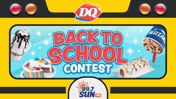 89.7 Sun FM Duncan DQ Back-to-School contest banner