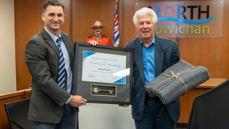 Former North Cowichan mayor receives Freedom of the Municipality award